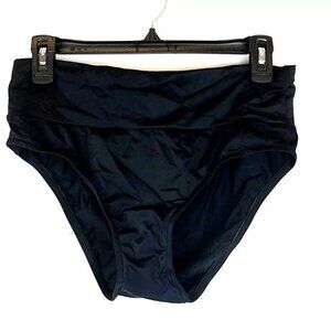 Prego Women’s Black Maternity Roll Waist Bikini Bottom, Size Medium